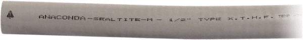 Anaconda Sealtite - 1/2" Trade Size, 100' Long, Flexible Liquidtight Conduit - Galvanized Steel & Silicone, 1/2" ID, Gray - Makers Industrial Supply