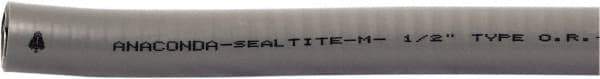 Anaconda Sealtite - 1-1/2" Trade Size, 150' Long, Flexible Liquidtight Conduit - Galvanized Steel & PVC, 1-1/2" ID, Gray - Makers Industrial Supply