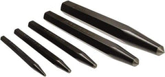 Mayhew - 5 Piece, 3/32 to 3/8", Center Punch Set - Hex Shank, Steel, Comes in Pouch - Makers Industrial Supply