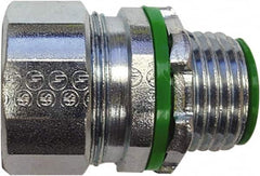 Anaconda Sealtite - 3" Trade, Zinc Plated Steel Threaded Straight Liquidtight Conduit Connector - Insulated - Makers Industrial Supply