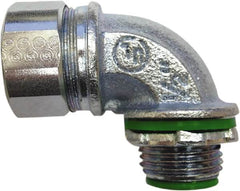 Anaconda Sealtite - 1" Trade, Zinc Plated Steel Threaded 45° Liquidtight Conduit Connector - Insulated - Makers Industrial Supply