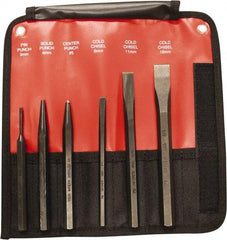 Mayhew - 6 Piece, 9/32 to 5/32", Pin & Pilot Punch Set - Hex Shank, Steel, Comes in Kit Bag - Makers Industrial Supply