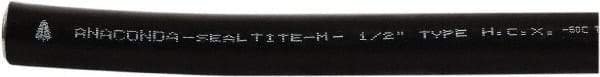 Anaconda Sealtite - 1-1/2" Trade Size, 50' Long, Flexible Liquidtight Conduit - Galvanized Steel & Rubber, 38.1mm ID, Black - Makers Industrial Supply