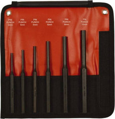 Mayhew - 6 Piece, 3 to 10mm, Pin Punch Set - Hex Shank, Steel, Comes in Kit Bag - Makers Industrial Supply