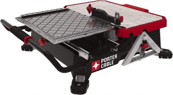 Porter-Cable - 7" Blade Diam, Tile Saw - 2,800 RPM, 16" Table Depth x 26" Table Width, 20 Volts, 5/8" Arbor - Makers Industrial Supply