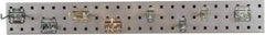 Triton - 4-1/2" Wide x 36" High Peg Board Strip - 1 Panel, 8 Hooks, Steel with Epoxy Coating, Silver - Makers Industrial Supply