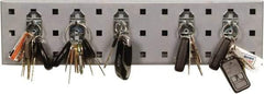 Triton - 4-1/2" Wide x 18" High Peg Board Strip - 1 Panel, 5 Hooks, Steel with Epoxy Coating, Silver - Makers Industrial Supply