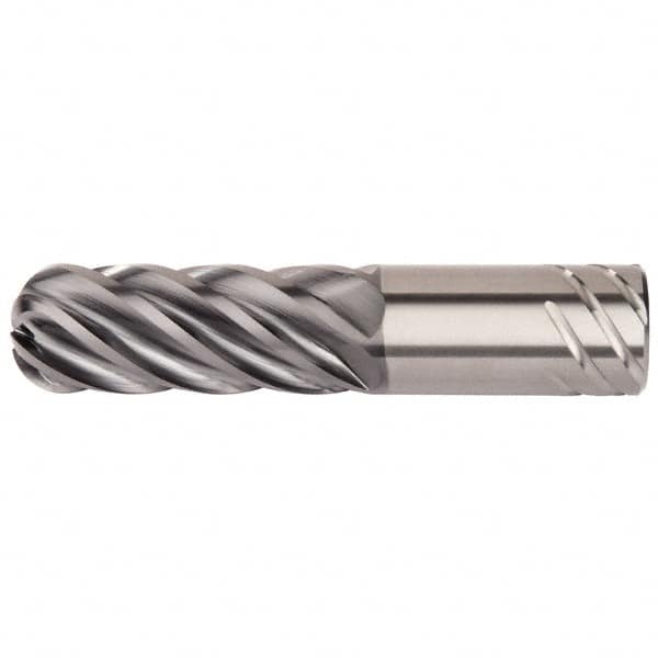 Kennametal - 1", 6 Flute, Single End, Solid Carbide, 0.12" Corner Radius End Mill - 5-1/2" OAL, 38° Helix, Right Hand Flute, 2-1/2" LOC, Right Hand Cut - Makers Industrial Supply