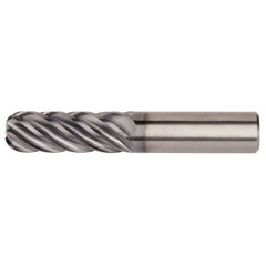 Kennametal - 1/2", 6 Flute, Single End, Solid Carbide, 0.12" Corner Radius End Mill - 3" OAL, 38° Helix, Right Hand Flute, 1" LOC, Right Hand Cut - Makers Industrial Supply