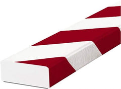 PRO-SAFE - 39" Long, Polyurethane Foam Type D Surface Guard - Red/White, 1" High x 2" Wide Side - Makers Industrial Supply