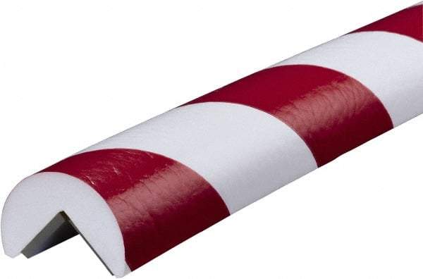 PRO-SAFE - 39" Long, Polyurethane Foam Type A Corner Guard - Red/White, 1" High x 2" Wide Side - Makers Industrial Supply