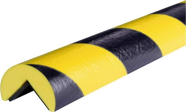 PRO-SAFE - 39" Long, Polyurethane Foam Type A Corner Guard - Black/Yellow, 1" High x 2" Wide Side - Makers Industrial Supply