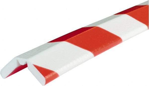 PRO-SAFE - 197" Long, Polyurethane Foam Type W Bumper Guard - Red/White, 1" High x 2" Wide Side - Makers Industrial Supply