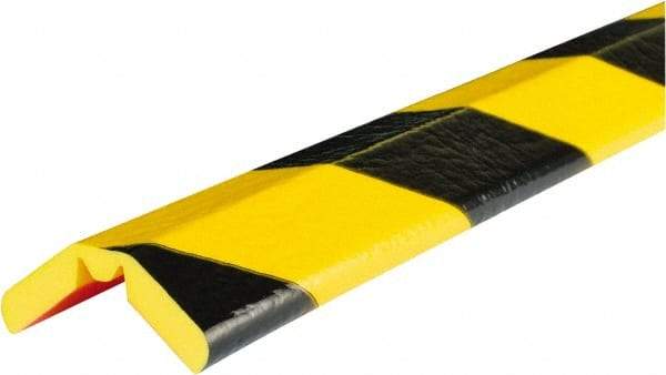 PRO-SAFE - 197" Long, Polyurethane Foam Type W Bumper Guard - Black/Yellow, 1" High x 2" Wide Side - Makers Industrial Supply