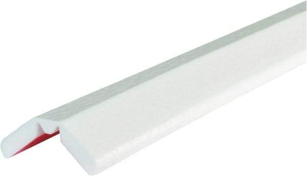 PRO-SAFE - 39" Long, Polyurethane Foam Type W Bumper Guard - White, 1" High x 2" Wide Side - Makers Industrial Supply