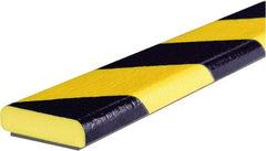 PRO-SAFE - 39" Long, Polyurethane Foam Type F Surface Guard - Black/Yellow, 1" High x 2" Wide Side - Makers Industrial Supply