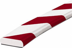 PRO-SAFE - 39" Long, Polyurethane Foam Type F Surface Guard - Red/White, 1" High x 2" Wide Side - Makers Industrial Supply