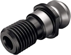 Seco - CAT50 Taper, 1-8 Thread, 45° Angle Radius, Standard Retention Knob - 2.299" OAL, 1.142" Knob Diam, 1" from Knob to Flange, Through Coolant - Exact Industrial Supply