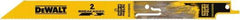 DeWALT - 9" Long x 1" Thick, Bi-Metal Reciprocating Saw Blade - Straight Profile, 14 to 18 TPI, Toothed Edge, Tang Shank - Makers Industrial Supply