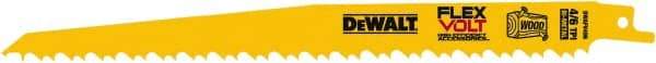 DeWALT - 9" Long x 1" Thick, Bi-Metal Reciprocating Saw Blade - Tapered Profile, 6 TPI, Toothed Edge, Tang Shank - Makers Industrial Supply