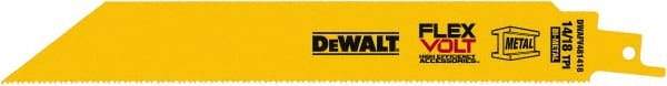 DeWALT - 8" Long x 1" Thick, Bi-Metal Reciprocating Saw Blade - Straight Profile, 14 to 18 TPI, Toothed Edge, Tang Shank - Makers Industrial Supply