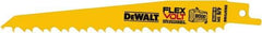 DeWALT - 6" Long x 1" Thick, Bi-Metal Reciprocating Saw Blade - Tapered Profile, 6 TPI, Toothed Edge, Tang Shank - Makers Industrial Supply