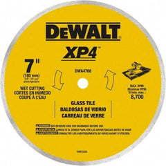 DeWALT - 7" Diam, 15.88mm Arbor Hole Diam, Continuous Edge Tooth Wet & Dry Cut Saw Blade - Steel, Smooth Action, Standard Round Arbor - Makers Industrial Supply