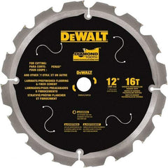 DeWALT - 12" Diam, 1" Arbor Hole Diam, 16 Tooth Wet & Dry Cut Saw Blade - Steel, Smooth Action, Standard Round Arbor - Makers Industrial Supply