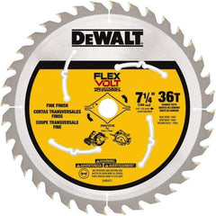 DeWALT - 7-1/4" Diam, 15.88mm Arbor Hole Diam, 36 Tooth Wet & Dry Cut Saw Blade - Steel, Smooth Action, Standard Round Arbor - Makers Industrial Supply