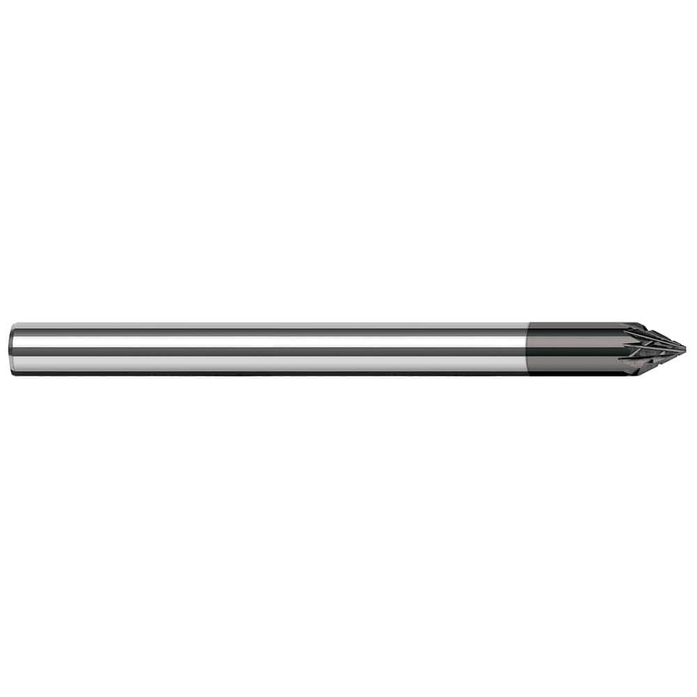 Harvey Tool - 3/16" Cut Diam, 3/16" Shank Diam, Solid Carbide Double Cut Flat Burr - Exact Industrial Supply