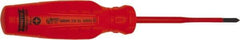 Proto - #1, 8-7/16" OAL, Insulated Phillips Screwdriver - 4" Blade Length, Round Shank, Impact & Chemical Resistant Handle - Makers Industrial Supply