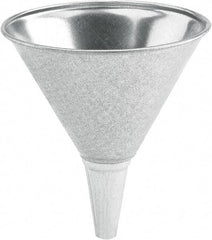 lumax - 64 oz Capacity Steel Funnel - 8-1/2" Mouth OD, 1/2" Tip OD, 3-1/4" Straight Spout, Silver - Makers Industrial Supply