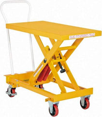 Vestil - 800 Lb Capacity Manual Scissor Elevating Cart - 14-1/2" to 31-1/8" Lift Height, 40" Platform Length x 20" Platform Width - Makers Industrial Supply