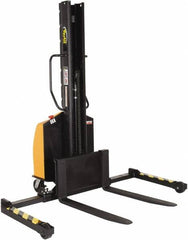 Vestil - 1,500 Lb Capacity, 63" Lift Height, Battery Powered Stacker - 2" Lowered Height, 36" Fork Length, 29-1/2" Overall Width - Makers Industrial Supply