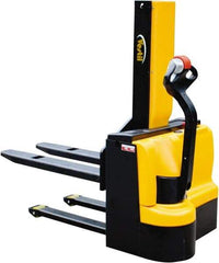 Vestil - 3,000 Lb Capacity, 43" Lift Height, Battery Powered Stacker - 3-3/8" Lowered Height, 42" Fork Length, 31-1/2" Overall Width - Makers Industrial Supply