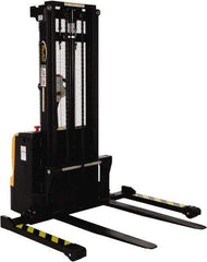 Vestil - 2,200 Lb Capacity, 101" Lift Height, Battery Powered Stacker - 2-1/8" Lowered Height, 42" Fork Length, 58" Overall Width - Makers Industrial Supply