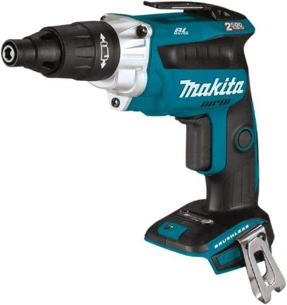 Makita - 18 Volt Lithium-Ion Battery Pistol Grip Cordless Screwdriver - 2,500 RPM, 79 In/Lb Torque - Makers Industrial Supply