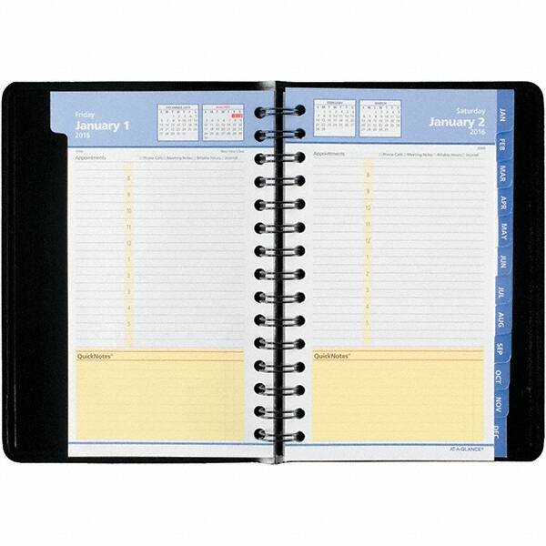 AT-A-GLANCE - 377 Sheet, 4-7/8 x 8", Weekly/Monthly Appointment Book - Black - Makers Industrial Supply