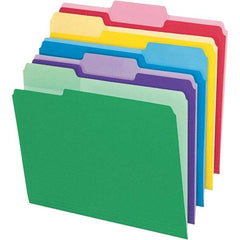 Pendaflex - 11-5/8 x 9-1/2", Letter Size, Assorted Colors, File Folders with Top Tab - 11 Point Stock, Assorted Tab Cut Location - Makers Industrial Supply