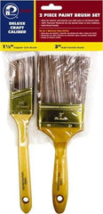 Premier Paint Roller - 1-1/2 & 3" Angle/Flat Polyester General Purpose Paint Brush Set - 2-1/4 & 3" Bristle Length, 6 & 6-1/2" Wood Sash & Beavertail Handle - Makers Industrial Supply