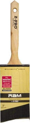 Premier Paint Roller - 3" Angled Polyester Angular Brush - 3-1/2" Bristle Length, 2" Wood Sash Handle - Makers Industrial Supply