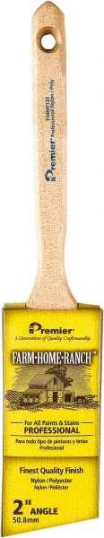 Premier Paint Roller - 2" Angled Nylon/Polyester Angular Brush - 2-3/4" Bristle Length, 7" Wood Sash Handle - Makers Industrial Supply