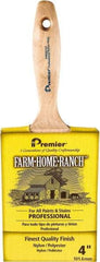 Premier Paint Roller - 4" Flat Nylon/Polyester General Purpose Paint Brush - 3-1/2" Bristle Length, 5-3/4" Wood Beavertail Handle - Makers Industrial Supply