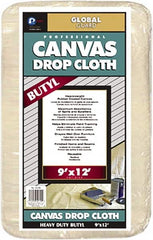 Premier Paint Roller - Heavy Weight Canvas Drop Cloth - 12' x 9', 1 mil Thick, Off White - Makers Industrial Supply