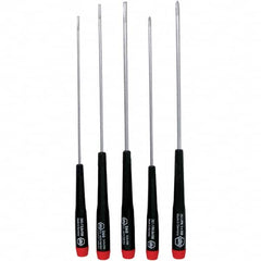 Wiha - 5 Piece Slotted & Phillips Screwdriver Set - Bit Sizes: Philips #0 & #1, Comes in Vinyl Pouch - Makers Industrial Supply