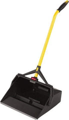 Rubbermaid - 16-7/8" Wide x 29" Deep x 12" High Handheld Dustpan - Plastic Body, 27" Handle, Black - Makers Industrial Supply