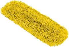 Rubbermaid - 25-1/4" Long x 5-1/2" Wide Cotton Blend Dust Mop Pad - Hook & Loop, Yellow, Rectangular Head, Launderable - Makers Industrial Supply