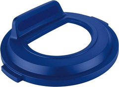 Rubbermaid - Round Lid for Use with 32 Gal Round Recycle Containers - Blue, Polyethylene, For Brute Trash Cans - Makers Industrial Supply