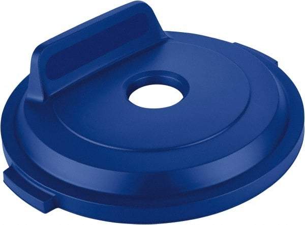 Rubbermaid - Round Lid for Use with 32 Gal Round Recycle Containers - Blue, Polyethylene, For Brute Trash Cans - Makers Industrial Supply