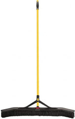 Rubbermaid - 36" Medium Duty Synthetic Push Broom - 3" Bristle Length, Foam Block, Threaded Handle Connection, Handle Included - Makers Industrial Supply